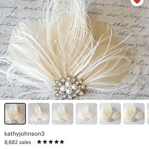 Feather bridal comb